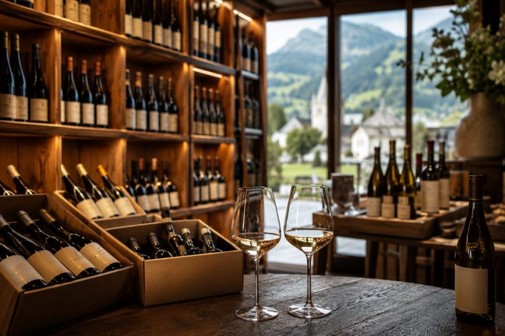 Dorf Vinothek Altach: Kleine Vinothek, österreichische Weine und Vorarlberger Genusskultur