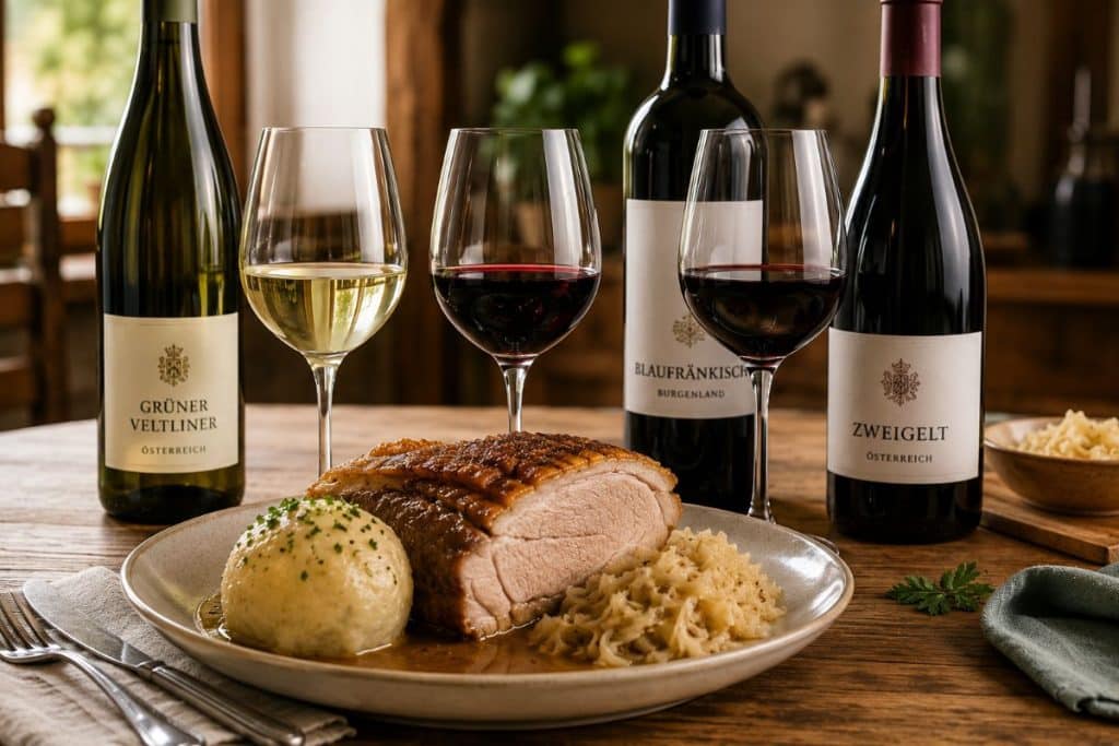 Wein zum Schweinsbraten richtig auswählen: Grüner Veltliner, Blaufränkisch & Zweigelt